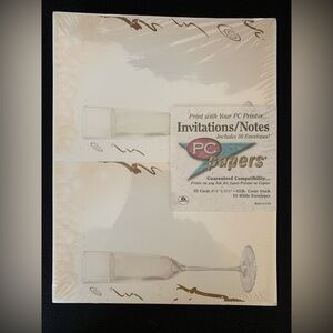 50 Champagne invitations and envelopes